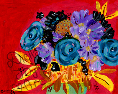 Bouquet 002 acrylic painting painting still life