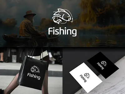 Fishing Line Art Logo art branding creative design fish fisherman fishing graphic graphic design graphic designer hook illustration line line art logo logo design logo designer minimalist simple vector