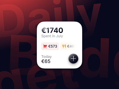 Daily budget app widget UI budget budget tracker budgeting clean expense tracker expenses finance widget ios app minimal minimalist design mobile mobile app ui mobile ui modern simple ui component ui components uiux user experience user interface