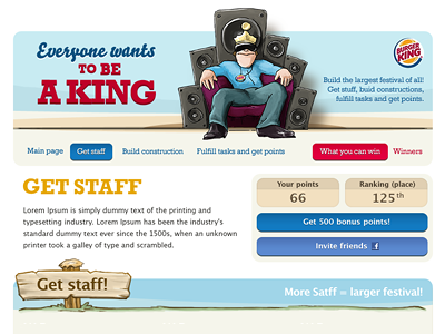 Burger King design draw facebook paint web