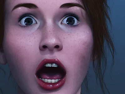 Shocked! cs3 digital expression female painting panic photoshop realism shocked