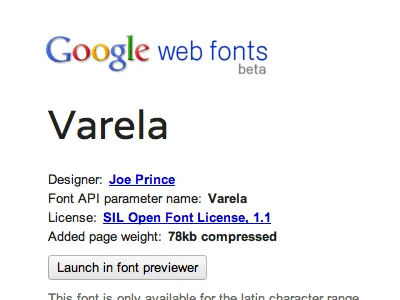 Varela google varela webfont