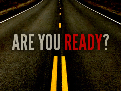 Are You Ready? league gothic red road vintage yellow
