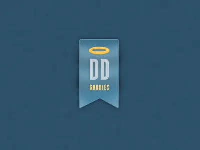 DD Goodies Logo logo realistic ribbon texture