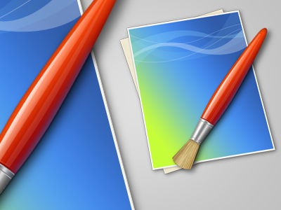 Brush application icon blue brush icon red