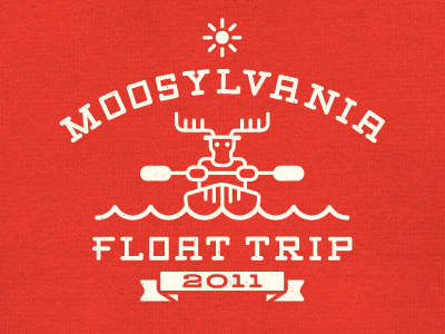 Float Trip T-Shirt canaveral canoe float trip moose moosylvania oar red shirt water waves