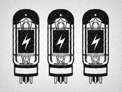 Dribbble 046 amp band black bolt illustration lightning music noise rock stuff tour tubes working class