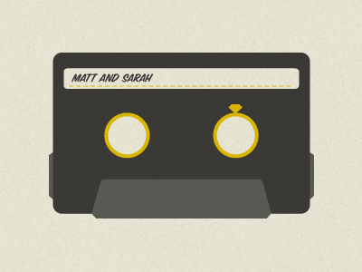 matt and sarah (1 of 2) casette illustration invitation tape wedding