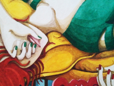 No.25 VI art eros figure hands illustration nails watercolor woman