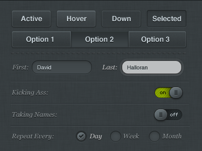Obligatory UI set buttons ui