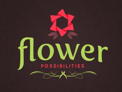 flower possibilities logo flowers leaves logo scissors texture typography vines