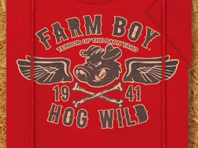 Hog Wild Tee apparel bones farm boy pig print twine wings
