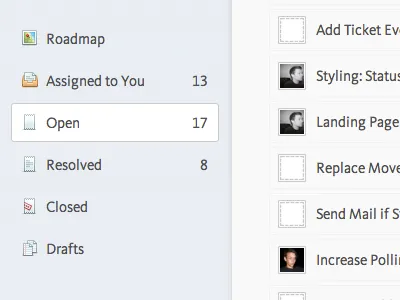 Project navigation assignees fugue kievit tickets