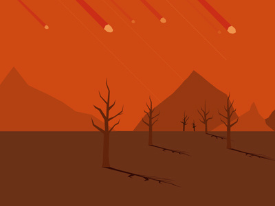 Sunset meteor mountain shadow sunset tree