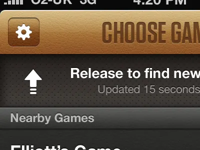 Nearby Games game iphone pull to refresh retina ui