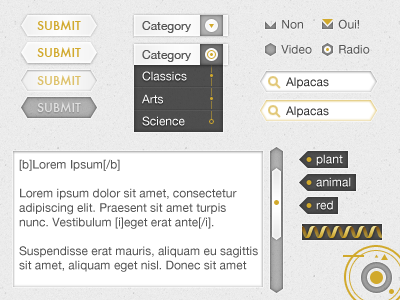 Slashthree UI button elements form gold slashthree ui