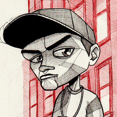 telling time in PJ´s drawing hiphop illustration oldskool pendrawing street urban