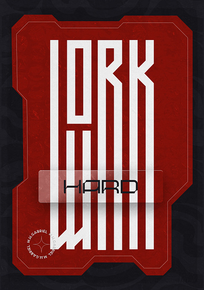 WORK HARD- Typography Poster Design ads post branding creative design futuristic glass graphic design illustration logo modern poster social media typography workhard