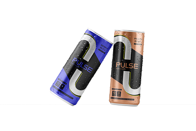 Pulse Energy Drink Mockup brand identity branding design graphic design logo mockup typography visual design