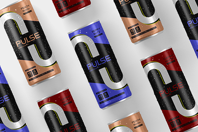 Pulse Energy Drink Brand brand identity branding design graphic design layout logo mockups typography visual design