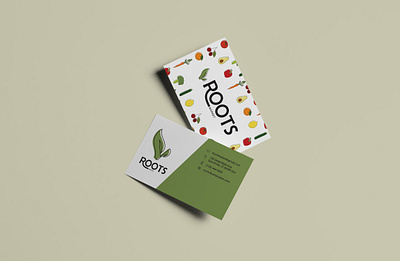 Roots Market Business Card brand identity branding business card design graphic design layout logo mockup typography visual design