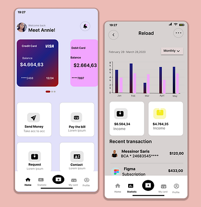 Transaction Screens banking app figma mobile app transaction screenss ui