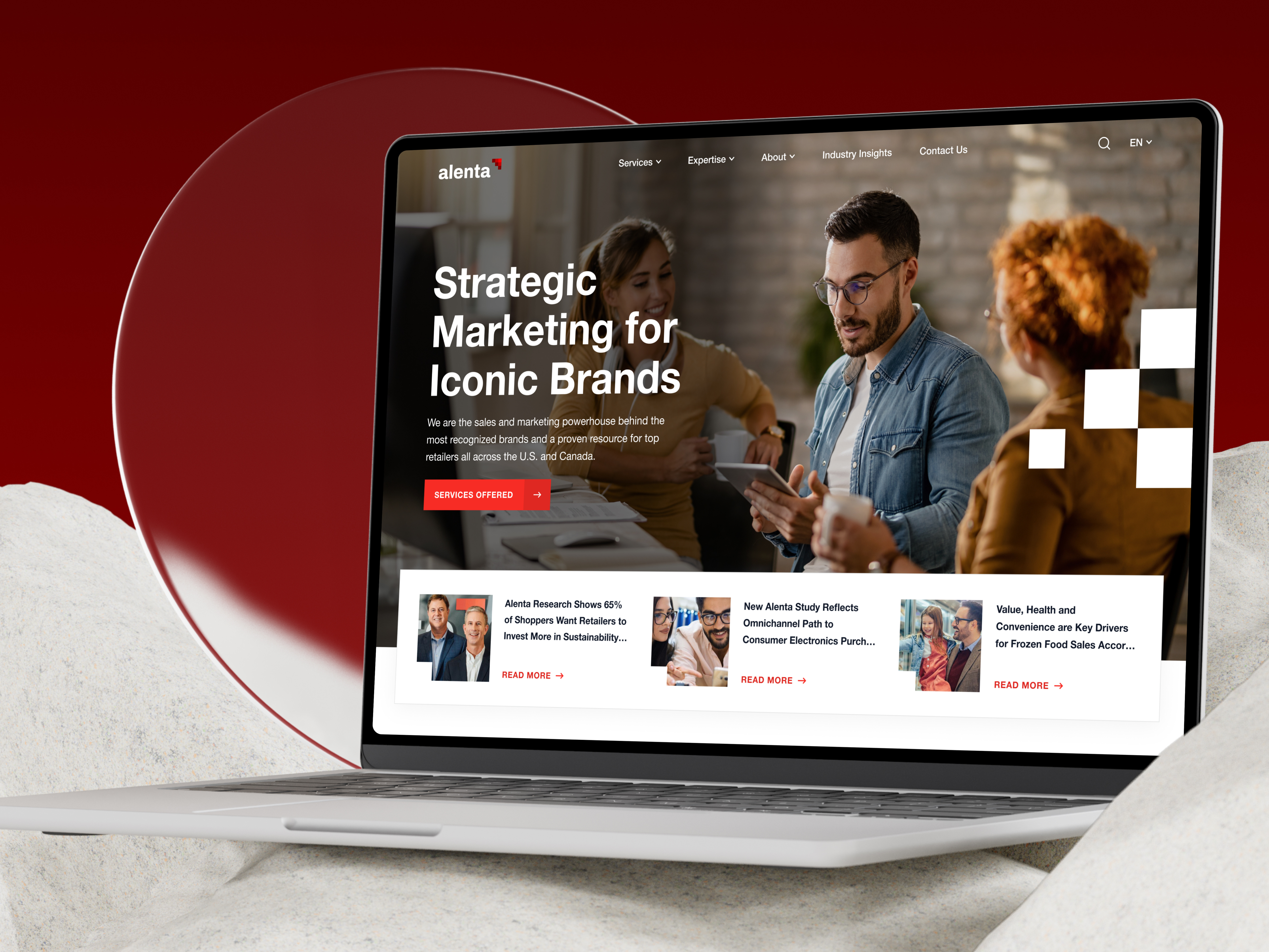 Example of Alenta Website: Sales and marketing service.