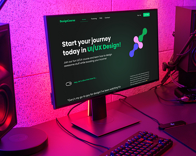 Interactive and Modern UI/UX Design Course Hero Section course design