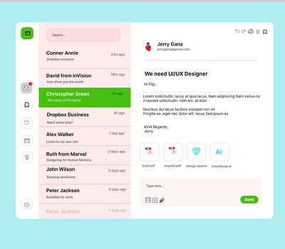 Email Screen design email screen figma graphic design mobile app ui