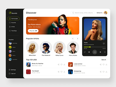 Music Streaming App 🎵 app creativedesign dashboard music ui ux