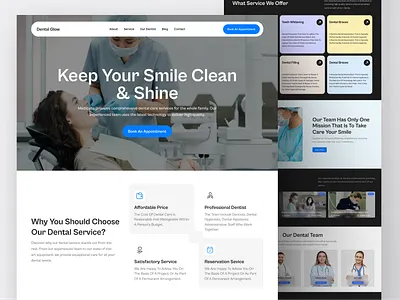 Dental Clinic Landing Page clinic cosmetology dental dental landing page dentist design doctor health care homepage landing page medical medicine orthodontics service teeth ui ux webdesign website