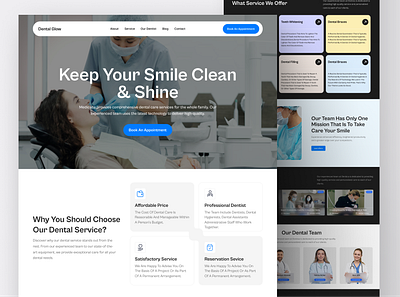 Dental Clinic Landing Page clinic cosmetology dental dental landing page dentist design doctor health care homepage landing page medical medicine orthodontics service teeth ui ux webdesign website