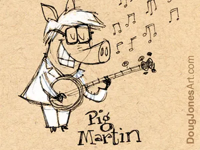 Pig Martin banjo humor pig