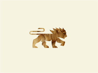 Lion Mark animal beige brown cat lion logo mane power texture wild