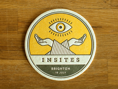 Insites Coaster archer design eyeball gotham letterpress mystic uk verlag yellow