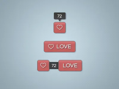 Love Buttons button free like love psd rate ui