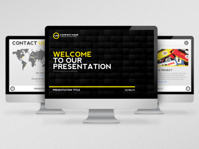 Black & Yellow Presentation Template clean contemporary powerpoint presentation template