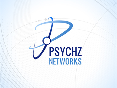 Psychz Logo blue light blue logo space