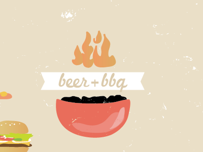 beer + bbq bbq illustration invitation