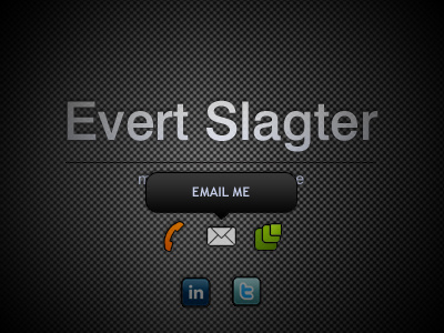 Ever Slagter business card website coming soon ui