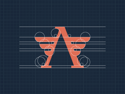 Symbol sketch blue brand design geometric lines logo orange rules shapes sketch symbol