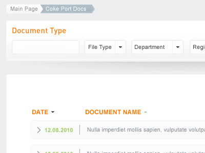 Coca-Cola Intranet Document Serach Part 1 button crumb style table ui