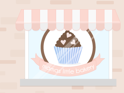 Mama's little bakery bakery cakes cupcake girly sweets vector