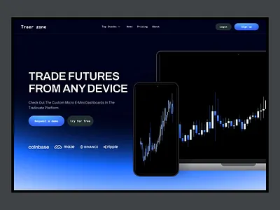 Trading Platform app design blockchain crypto trading dashboard fintech investments landing page trading platform ui ux web design website