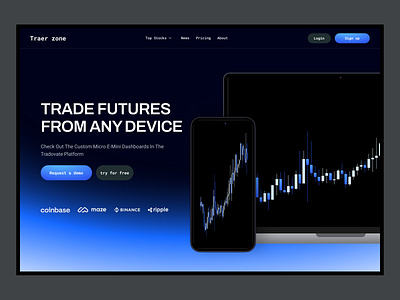 Trading Platform app design blockchain crypto trading dashboard fintech investments landing page trading platform ui ux web design website