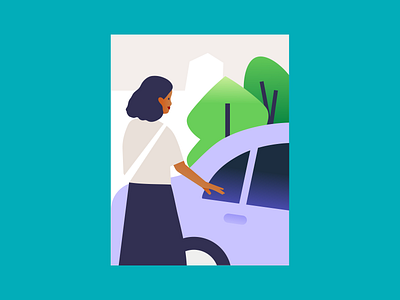 Car Sharing app branding car carsharing character illustration ride service share ui user ux woman