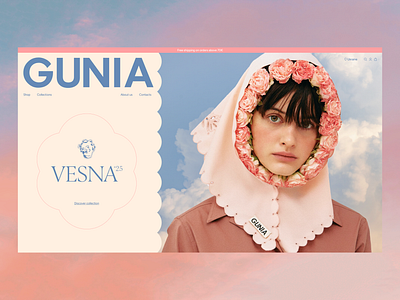 GUNIA website concept e commerce gunia hero section typography ui web web design website