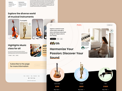 Music instrument shop landing | E-commerce designinspiration musicshop shopdesign uiconcept uxdesign webdesign