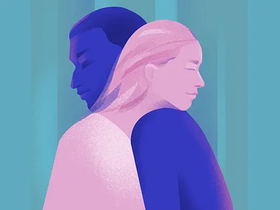 Hug editorial illustration flat hug illustration minimal woman