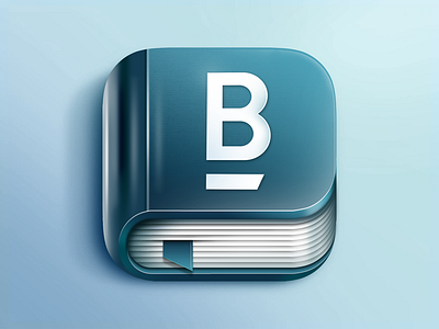 B Book IOS Icon 3d book icon 3d icon bible icon book icon bookmark figma green health icon design illustrator ios icon iphone icon mac mobile os paper photoshop uiux